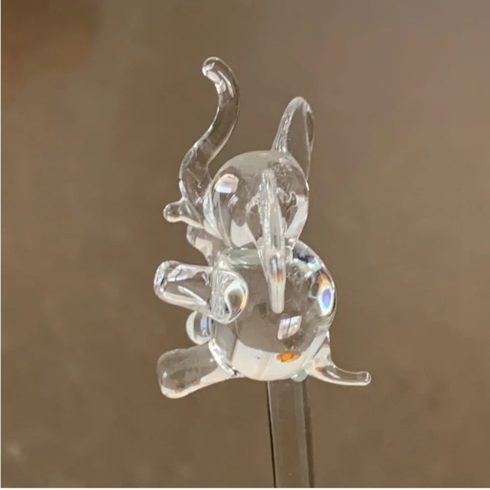 NWOT Vtg Princess House Crystal Glass Elephant Swizzle Stick Stirrer